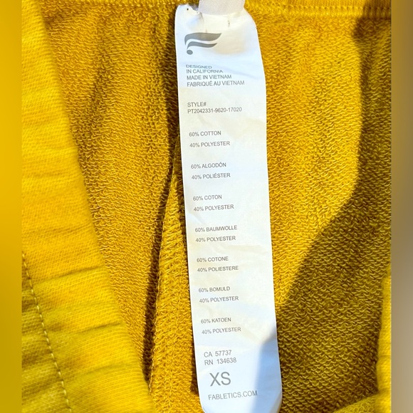 Fabletics Zip Front Pocket Sweat Pants/Joggers in Bright Yellow Sz XS - Picture 11 of 12